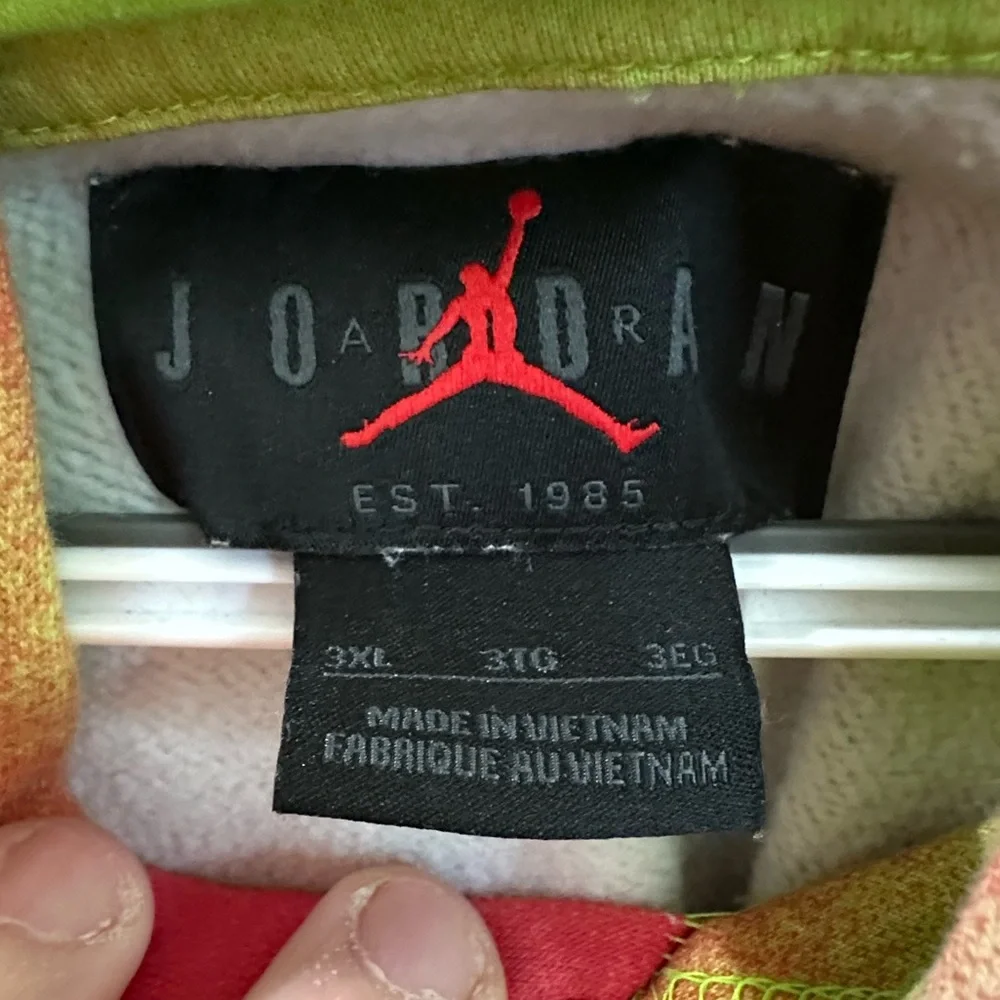 Nike Air Jordan Flight MVP Pullover Hoodie Tie Dye Jumpman Multicolor